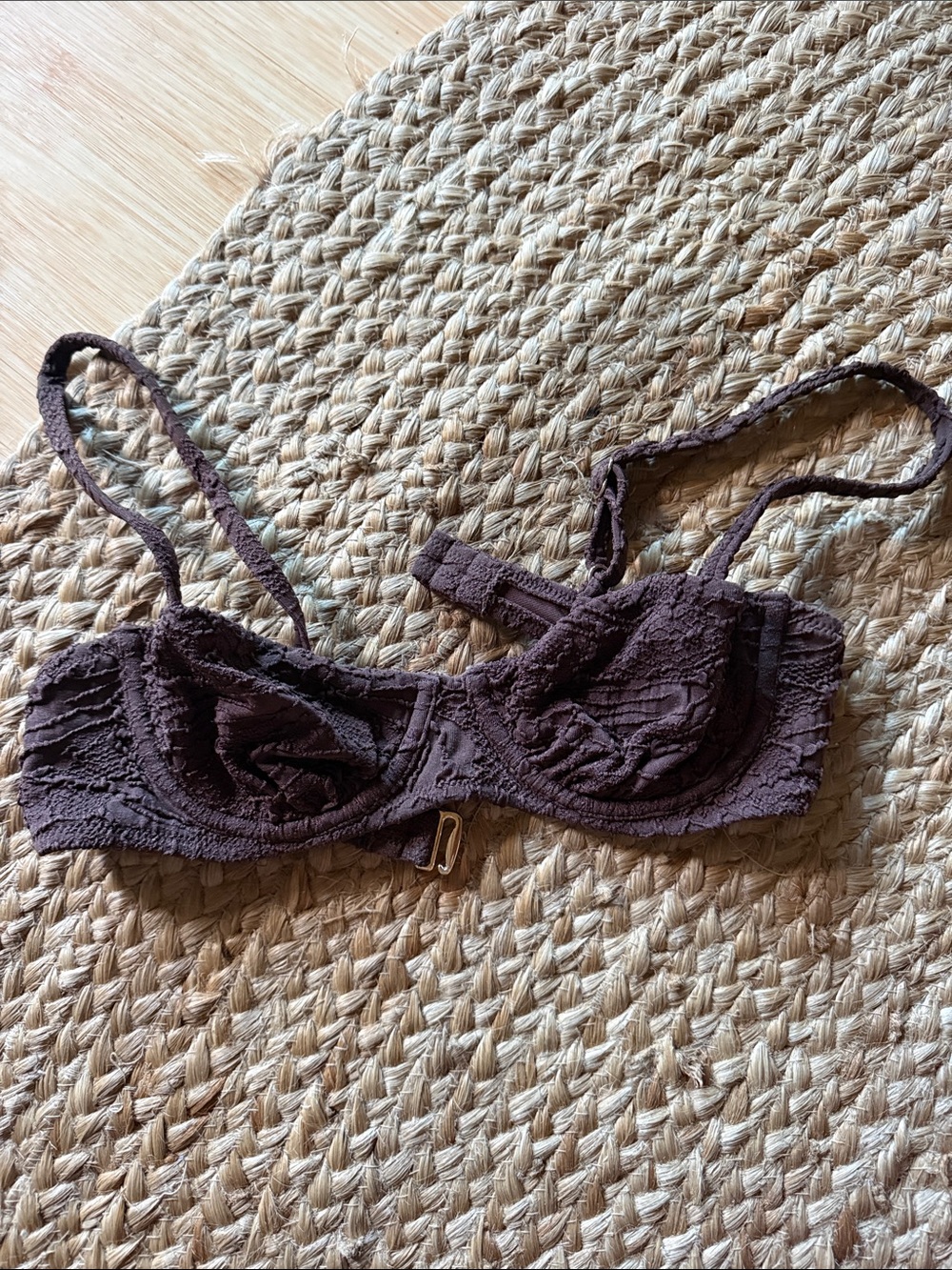 Shade & Shore Lace Bikini Top - Dark Brown